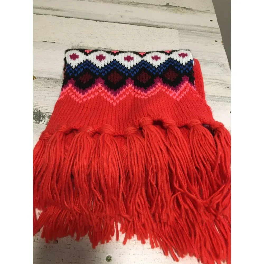 Old Navy 8”x86” orange scarf with tassels